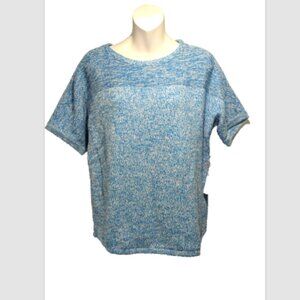 NEW Chico's Spacedye Summer Marled Sweater Sz 1 (Med) Aqua Breeze